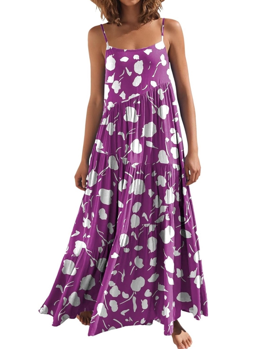 NWT ANRABESS Women Summer Casual Loose Sleeveless Sundress Spaghetti Strap Flowy